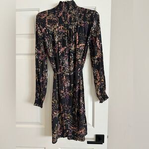 H&M Black and Multicolor Textured Dress